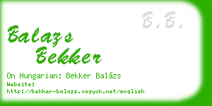 balazs bekker business card